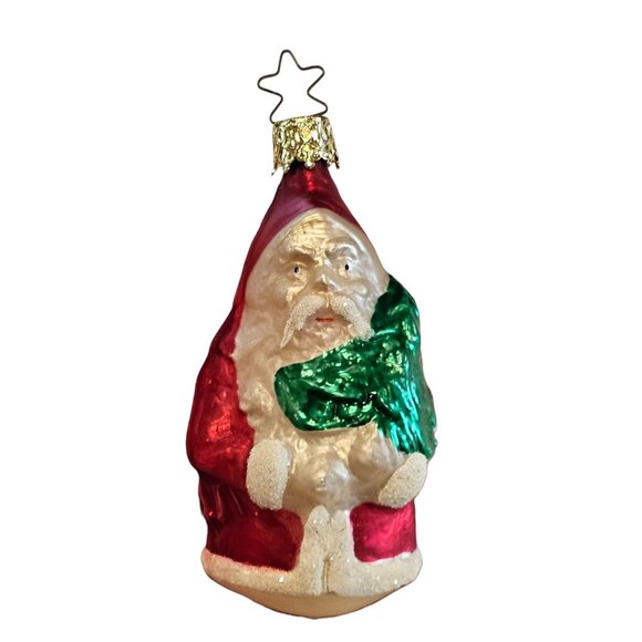 Vintage Inge Glas Glass Christmas Ornament Santa Claus 3.5 In W. Germany - Picture 1 of 11
